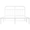 vidaXL Cadre de lit m&eacute;tal sans matelas et t&ecirc;te de lit blanc 150x200 cm