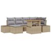 vidaXL Ensemble de canap&eacute; de jardin 7 pc Beige et gris