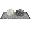 vidaXL Pouffes G&eacute;om&eacute;trique Gris et blanc 40 x 40 x 40 cm tissu