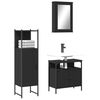 vidaXL Ensemble de meubles salle de bain 3 pcs noir bois d'ing&eacute;nierie