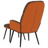 vidaXL Chaise de relaxation avec tabouret Marron Tissu