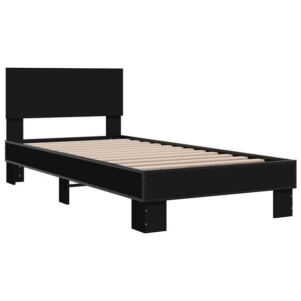 vidaXL Cadre de lit sans matelas noir 100x200 cm