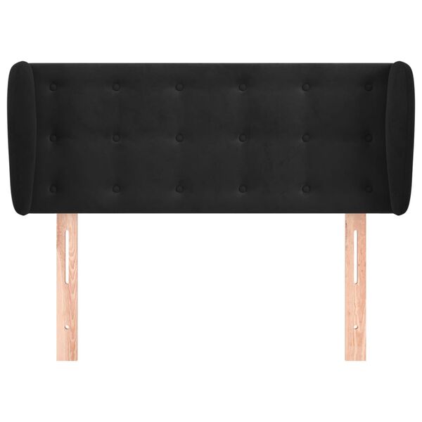 vidaXL T&ecirc;te de lit avec oreilles Noir 103x23x78/88 cm Velours