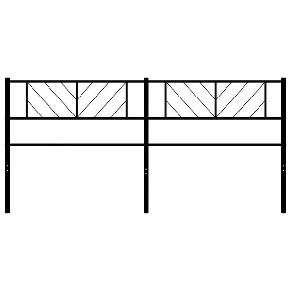 vidaXL T&ecirc;te de lit de remplacement m&eacute;tal noir 193 cm