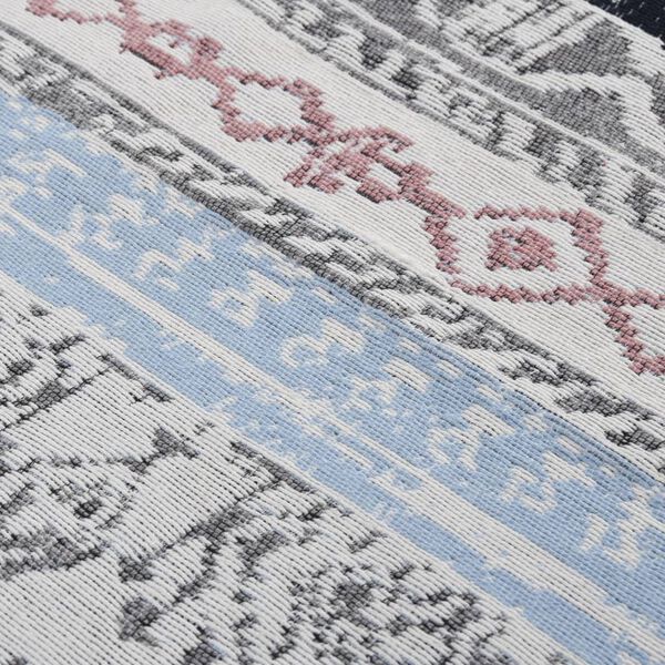 vidaXL Tapis Rose et aqua 80x300 cm Coton