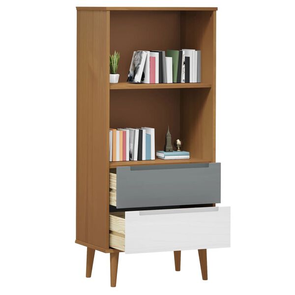 vidaXL Biblioth&egrave;que MOLDE Marron 60x35x133,5 cm Bois massif de pin