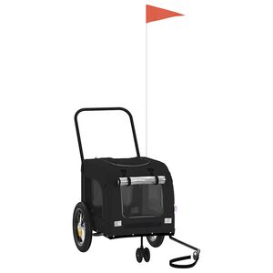 vidaXL Remorque de v&eacute;lo pour animaux Noir 125 x 53 x 54 cm