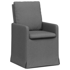 vidaXL Chaises de salle &agrave; manger 2 pc tissu Gris fonc&eacute; 57 x 67 x 98 cm