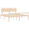 vidaXL Lit pour personne &acirc;g&eacute;e et t&ecirc;te de lit 200x200 cm bois massif