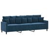 vidaXL Canap&eacute; &agrave; 3 places avec repose-pieds Bleu 210 cm Velours