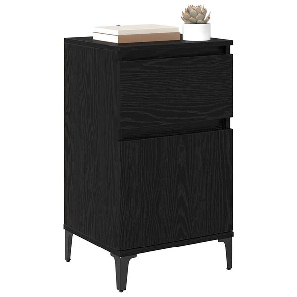 vidaXL Cabinet de chevet avec tiroir 2 pcs Ch&ecirc;ne noir 40 x 35 x 70 cm