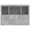 vidaXL Buffets avec lumi&egrave;res LED 3 pcs gris b&eacute;ton bois d'ing&eacute;nierie