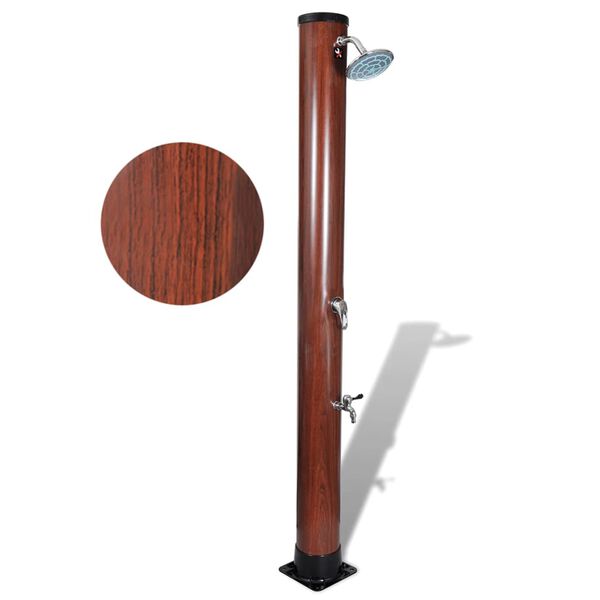 vidaXL Douche solaire de piscine 1,96 m avec finition en faux bois