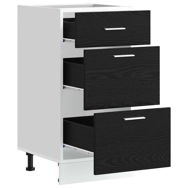 vidaXL Meuble de cuisine bas avec tiroir Ch&ecirc;ne noir 40 x 46 x 81,5 cm