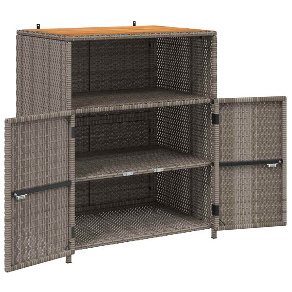 vidaXL Armoire Gris 70 x 50 x 87 cm Polyester et Roly Ratten