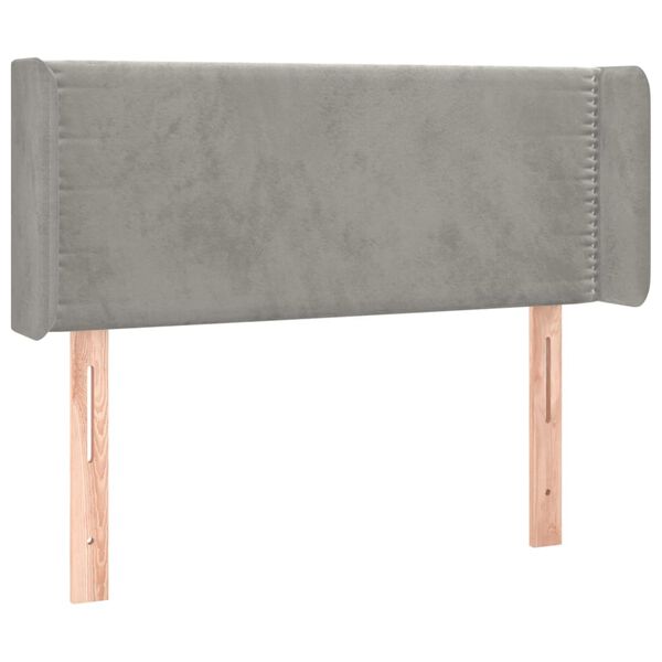 vidaXL T&ecirc;te de lit avec oreilles Gris clair 103x16x78/88 cm Velours