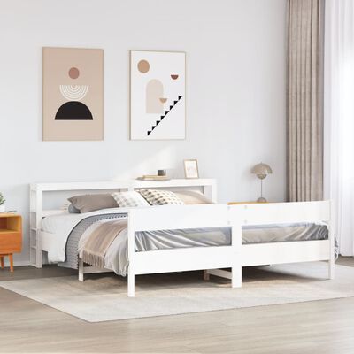 vidaXL Cadre de lit sans matelas blanc 180x200 cm bois massif de pin