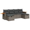 vidaXL Salon de jardin 6 pcs avec coussins gris r&eacute;sine tress&eacute;e