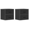 vidaXL Tables de chevet murales 2 pcs noir 40x31x39,5 cm