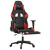 vidaXL Chaise de jeu avec repose-pied Noir et rouge Similicuir