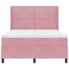vidaXL Lit &agrave; ressorts avec t&ecirc;te de lit Rose 140 x 190 cm Velours