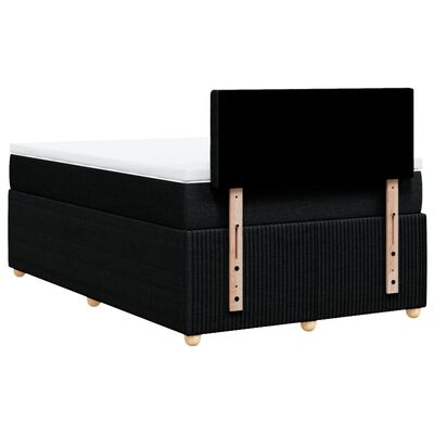 vidaXL Sommier à lattes de lit avec matelas Noir 120x200 cm Tissu