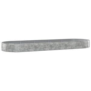 vidaXL Lit sur&eacute;lev&eacute; de jardin Acier galvanis&eacute; Argent&eacute;