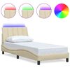 vidaXL Cadre de lit sans matelas Hanko cr&egrave;me 90x200 cm tissu