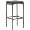 vidaXL Ensemble de bar de jardin 3 pcs gris bois massif acacia rotin