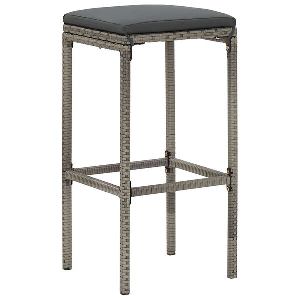 vidaXL Ensemble de bar de jardin 3 pcs gris bois massif acacia rotin