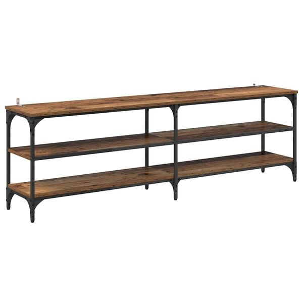 vidaXL Meuble TV Bois Ancien 160 x 30 x 50 cm Bois d'ing&eacute;nierie et fer