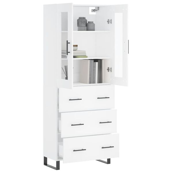 vidaXL Buffet haut Blanc 69,5x34x180 cm Bois d'ingénierie