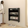 vidaXL Armoire &agrave; chaussures murale noir 80x18x90 cm bois d'ing&eacute;nierie