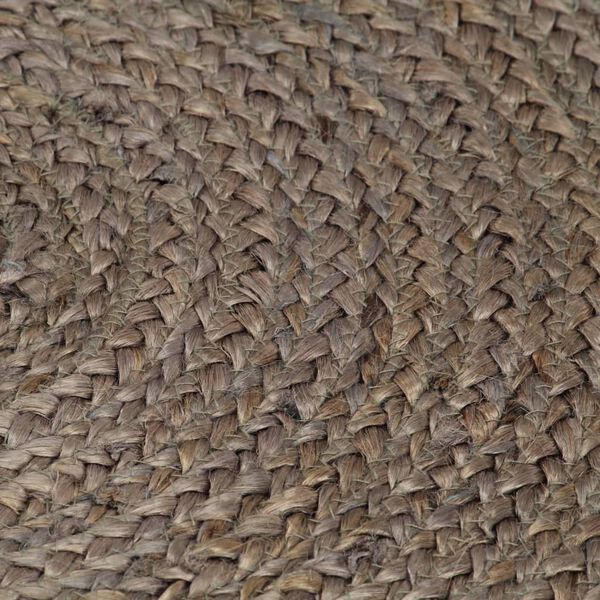 vidaXL Tapis fait &agrave; la main Jute Rond 90 cm Gris