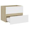 vidaXL Meubles de salle de bain blanc ch&ecirc;ne sonoma bois d'ing&eacute;nierie