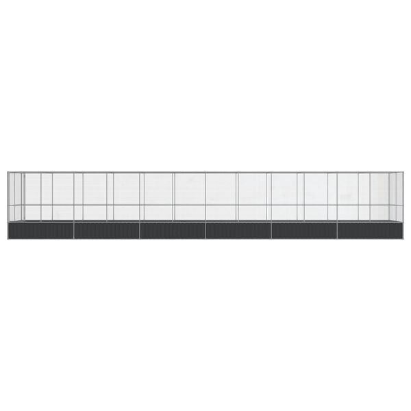 vidaXL Voli&egrave;re avec extension argent&eacute; 1246x207x212 cm acier