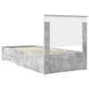 vidaXL Cadre de lit Gris b&eacute;ton 90 x 190 cm Bois d'ing&eacute;nierie