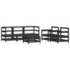 vidaXL Salon de jardin 6 pcs avec coussins noir bois massif