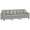 vidaXL Canap&eacute; &agrave; 3 places avec repose-pieds Gris clair 210 cm Tissu