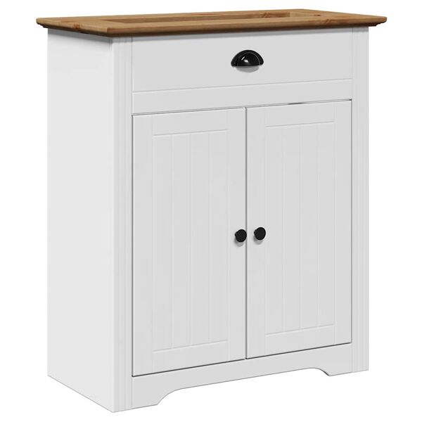 vidaXL Armoire de lavabo de salle de bain BODO blanc marron 70x35x80cm