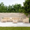 vidaXL Salon de jardin 10 pcs bois de pin massif