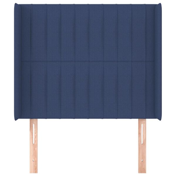 vidaXL T&ecirc;te de lit avec oreilles Bleu 83x16x118/128 cm Tissu