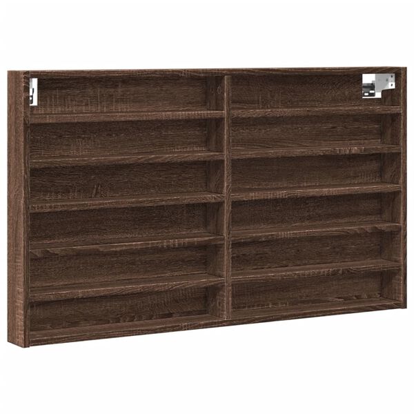 vidaXL Armoire &agrave; vitrine ch&ecirc;ne marron 100x8,5x58 cm bois d'ing&eacute;nierie