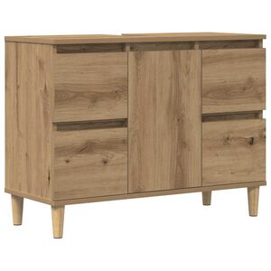 vidaXL Armoire d'&eacute;vier ch&ecirc;ne artisanal 80x33x60 cm bois d'ing&eacute;nierie