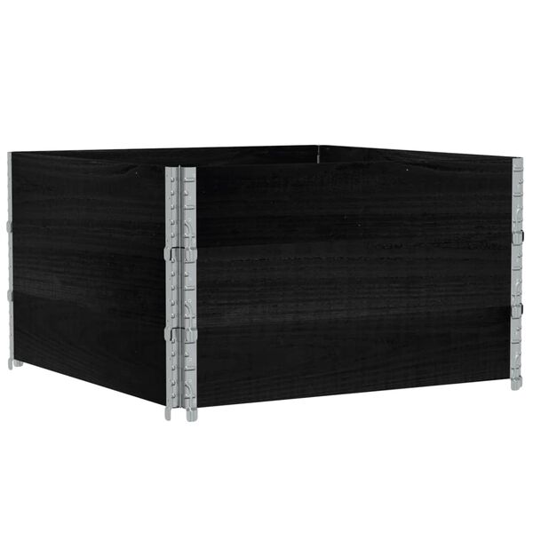 vidaXL Colliers de palette 3 pcs noir 100x100 cm bois de pin solide