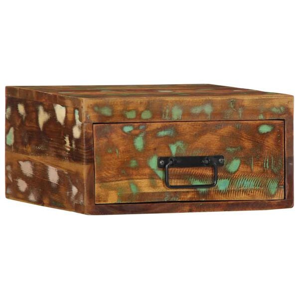 vidaXL Tables de chevet murales 2 pcs bois massif de r&eacute;cup&eacute;ration