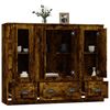 vidaXL Buffets 3 pcs ch&ecirc;ne fum&eacute; bois d'ing&eacute;nierie