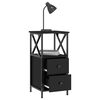 vidaXL Tables de chevet 2 pcs noir 34x35,5x70 cm bois d'ing&eacute;nierie