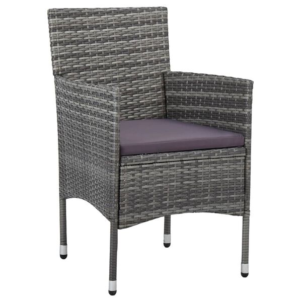 vidaXL Ensemble &agrave; manger de jardin 5 pcs Gris