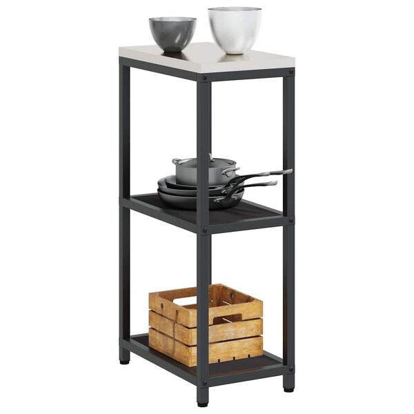 vidaXL Rangement de cuisine avec &eacute;tag&egrave;re Noir 60 x 50 x 92 cm Acier
